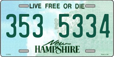 NH license plate 3535334