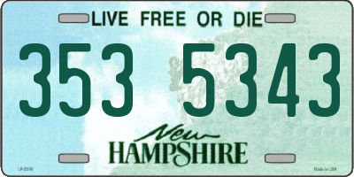 NH license plate 3535343