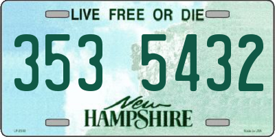 NH license plate 3535432