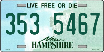 NH license plate 3535467