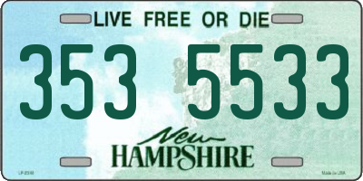 NH license plate 3535533