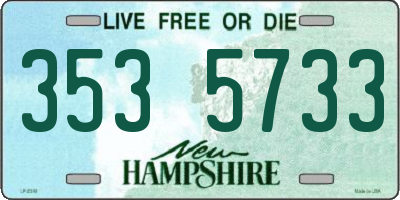 NH license plate 3535733