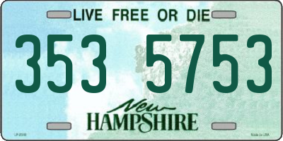 NH license plate 3535753
