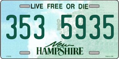 NH license plate 3535935