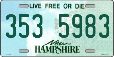 NH license plate 3535983