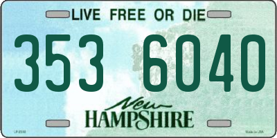 NH license plate 3536040