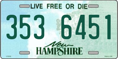 NH license plate 3536451