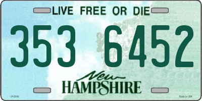 NH license plate 3536452