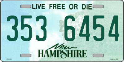 NH license plate 3536454