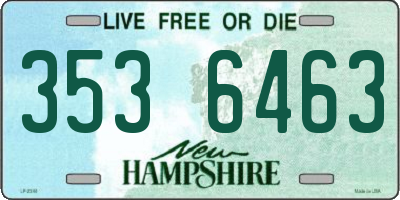 NH license plate 3536463