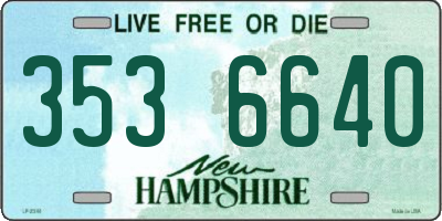 NH license plate 3536640