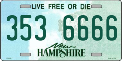 NH license plate 3536666
