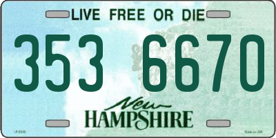 NH license plate 3536670