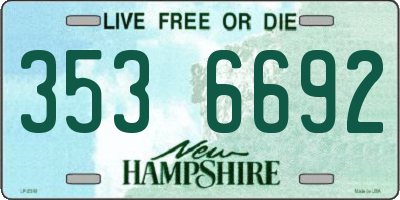 NH license plate 3536692