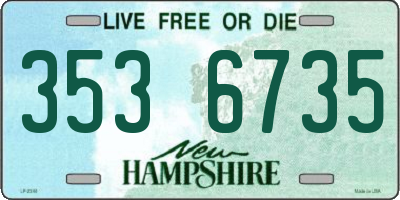 NH license plate 3536735