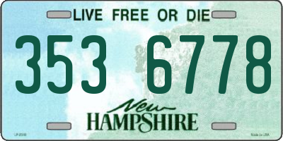 NH license plate 3536778
