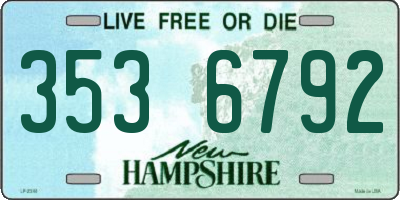 NH license plate 3536792
