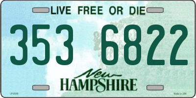 NH license plate 3536822