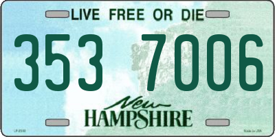 NH license plate 3537006