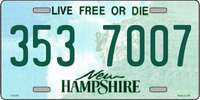 NH license plate 3537007