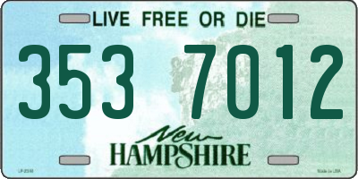 NH license plate 3537012