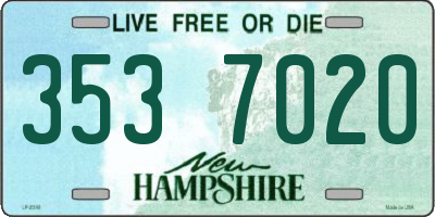 NH license plate 3537020