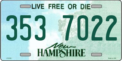 NH license plate 3537022