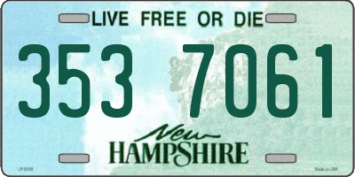 NH license plate 3537061