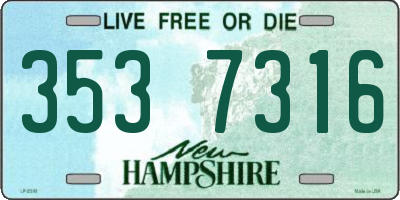 NH license plate 3537316