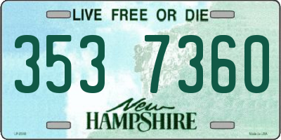 NH license plate 3537360