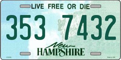 NH license plate 3537432