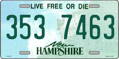 NH license plate 3537463