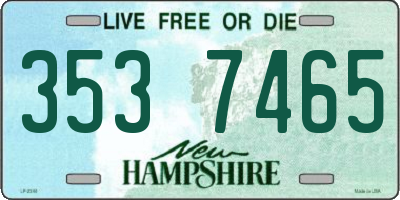 NH license plate 3537465