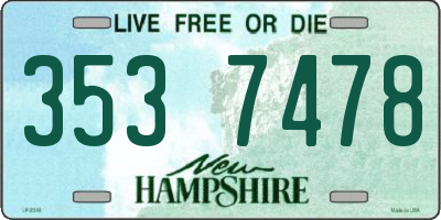 NH license plate 3537478