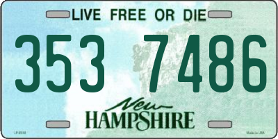 NH license plate 3537486