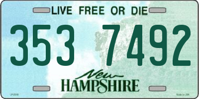 NH license plate 3537492