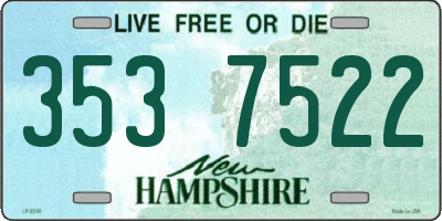 NH license plate 3537522