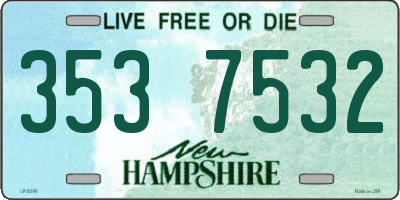 NH license plate 3537532