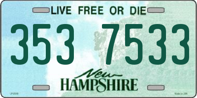 NH license plate 3537533