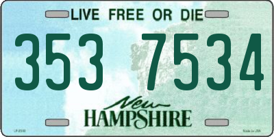 NH license plate 3537534