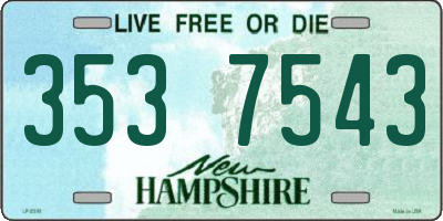 NH license plate 3537543