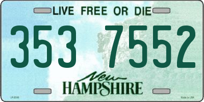 NH license plate 3537552