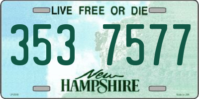 NH license plate 3537577