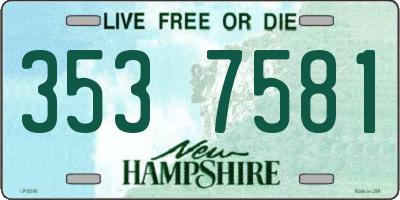 NH license plate 3537581
