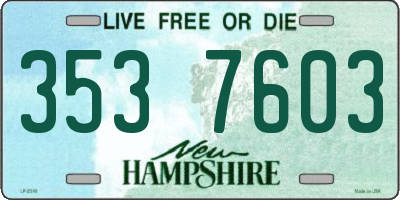 NH license plate 3537603