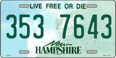 NH license plate 3537643