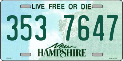 NH license plate 3537647