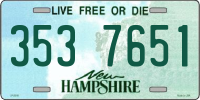 NH license plate 3537651