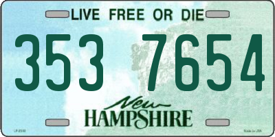 NH license plate 3537654