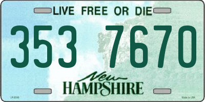 NH license plate 3537670